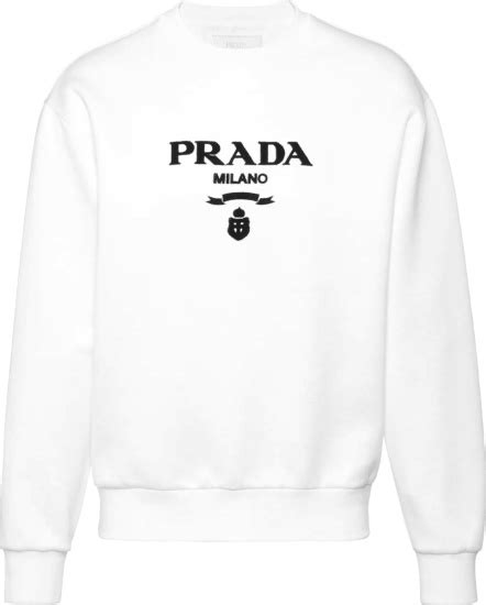 prada sweatshirt white|prada milano sweatshirt.